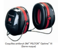 3M H540BSV PELTOR OPTIME III EARMUFFS 35 DB BLACK/RED NECKBAND