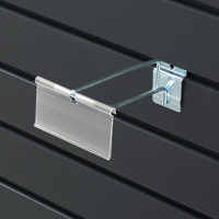 Pegwall System Bracket / Product Hanger / Slatwall Single Hook with Overhead Price Holder for DRA Swinging Pockets | 100 mm
