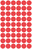 Markierungspunkte, Ø 12 mm, 5 Bogen/270 Etiketten, rot