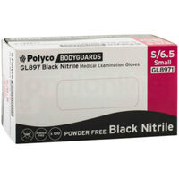 Black Nitrile Powder Free Gloves - Small - Box Of 100