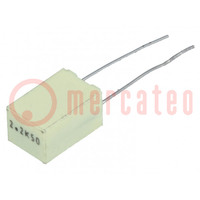 Kondensator: poliestrowy; 2,2uF; 30VAC; 50VDC; 5mm; ±5%; 7,2x6x11mm