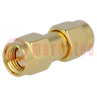 Coupler; SMA male,both sides; straight; 50Ω; PTFE; gold-plated
