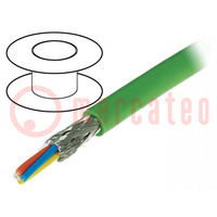 Cable; 4x22AWG; Ethernet industrial,PROFINET; 5; cuerda; Cu; PUR