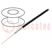 Wire: coaxial; RG174; 1x26AWG; stranded; CCS; PVC; black; 50m; 164ft