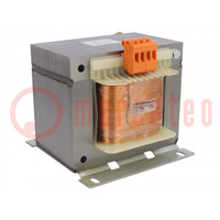 Transformer: mains; 1000VA; 400VAC; 230V; Leads: terminal block