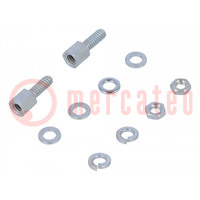 Set of screws for D-Sub; Thread len: 7.93mm; Thread: UNC 4-40