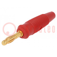 Connettore: banana 4mm; spina; 32A; 60VDC; rosso; non isolati; 3mΩ