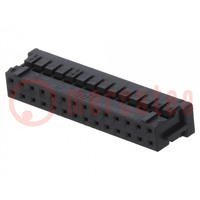 Connector: wire-wire/PCB; plug; female; PIN: 28; DF11; Pitch: 2mm