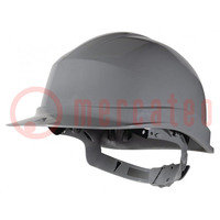 Protective helmet; adjustable; Size: 53÷63mm; grey; polypropylene