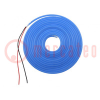 NEON LED tape; blue; 2835; 24V; LED/m: 120; 6mm; IP65; 8W/m; Thk: 12mm