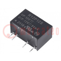 Converter: DC/DC; 1W; Uin: 10.8÷13.2V; Uout: 12VDC; Iout: 84mA; SIP7