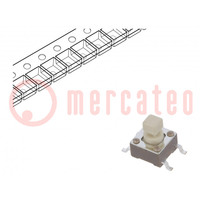 Microswitch TACT; SPST-NO; Pos: 2; 0.05A/12VDC; SMT; none; 2.55N