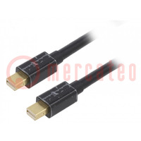 Kábel; DisplayPort 1.2; mini DisplayPort dugó,kétoldalas; PVC