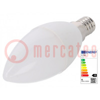 LED lamp; warm white; E14; 220/240VAC; 470lm; P: 5.5W; 200°; 3000K