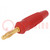 Plug; 4mm banana; 32A; 60VDC; red; non-insulated; for cable; 3mΩ