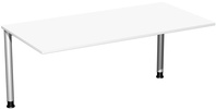 SoftForm-Verkettungs-Schreibtisch, Weiß, Gestell in alusilber. HxBxT 680 - 820 x 1600 x 800 mm | GF1441-02