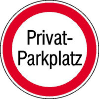 Parkplatzkennzeichnung / Hinweisschild Privat-Parkplatz, Alu, Größe 31,50 cm