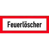 Feuerlöscher Hinweisschild Brandschutz, Alu geprägt, Größe 29,70x10,50 cm DIN 4066-D1