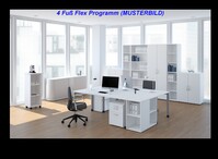 PC-Schreibtisch rechts höhenverstellbar, einseitig zurückgesetzt, 1600x1000x680-800, Ahorn/Anthrazit