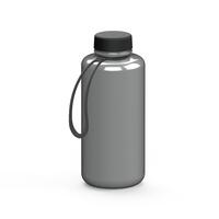 Artikelbild Drink bottle "Refresh" clear-transparent incl. strap, 1.0 l, silver/black