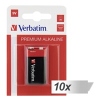10x1 Verbatim Alkaline batterij 9V-Block 6 LR 61 49924