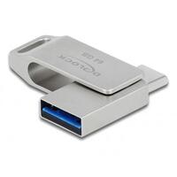 DELOCK USB 3.2 Gen1 USB-C+Typ-A Speicherstick 64 GB - Metall