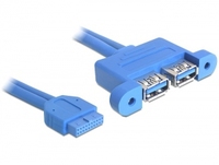 DeLOCK 82941 USB-kabel 0,45 m USB 3.2 Gen 1 (3.1 Gen 1) 2 x USB A Blauw