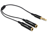 DeLOCK 65356 kabel audio 0,25 m 3.5mm 2 x 3.5mm Czarny