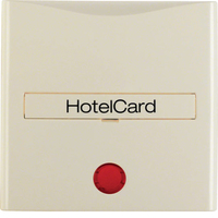 Berker Hotelcard-Schaltaufsatz mit Aufdruck und roter Linse S.1/B.3/B.7 weiß, glänzend
