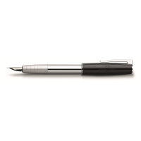 Faber-Castell Loom penna stilografica Sistema di riempimento del convertitore Nero, Acciaio inossidabile 1 pz