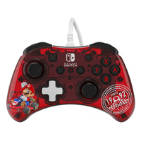 PDP Rock Candy: Mario Punch Rood, Doorschijnend USB Gamepad Analoog/digitaal Nintendo Switch, Nintendo Switch Lite, Nintendo Switch OLED