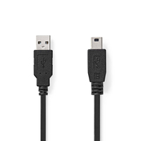 Nedis CCGL60300BK20 cable USB USB 2.0 2 m USB A Mini-USB B Negro