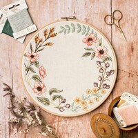 Counted Cross Stitch Kit: Linen: Meadow Collection: Summer Wreath