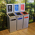 Box Cycle Triple Recycling Bin - 240 Litre - Mixed Bodies (2x Transparent, 1x Silver) - White Base
