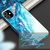 NALIA Marmor Case für iPhone 12 mini, 9H Glas Cover Handy Hülle Schutz Kratzfest Blau Türkis