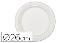 Plato de fibra natural nupik biodegradable blanco ovalado 26 cm apto microondas paquete de 50 unidades