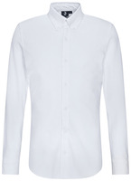 Herrenhemd Piqué Langarm; Kleidergröße 3XL; weiß