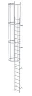 Einzügige Steigleiter mit Rückenschutz (Bau) Aluminium eloxiert, 6,80m