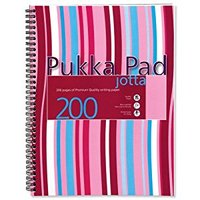 Pukka Pad Jotta A4 Wirebound Polypropylene Cover Notebook Ruled 200 Pages Pink Stripe (Pack 3)