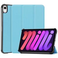 Cover for iPad Mini 6 2021 for iPad Mini 6 (2021) Tri-fold Caster Hard Shell Cover with Auto Wake Function - Sky Blue Tablet-Hüllen