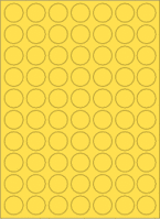 Etiketten - Gelb, 2.4 cm, Papier, Selbstklebend, Für innen, Rund, +55 °C °c