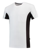 T-shirt Bicolor Borstzak Tricorp Wit/donkergrijs Mt Xxl