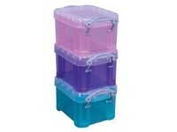 Really Useful Box Stapelbare Opbergbox, PP, 0.14 liter, Assorti (pak 3 stuks)
