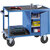 Carro de montaje, carga máx. 500 kg, 1 armario a la dcha., superficie de trabajo de estera de goma acanalada, azul luminoso RAL 5012.