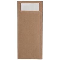 Europochette Kraft Cutlery Pouch with Napkin in Brown and White - 600
