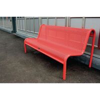 Metal mesh outdoor bench seat