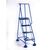 Mobile platform steps with cup feet and full handrail 4 tread in blue