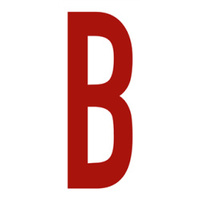 Buchstabe B, rot, Folie, selbstklebend, 72 x 170 x 0,1 mm