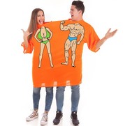 Camiseta Disfraz Doble Vamos A La Playa para adultos Universal Adulto