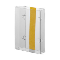 Folding Leaflet Holder / Leaflet Dispenser / Leaflet Stand / Leaflet Hanger with Adhesive, in rigid PVC | 110 mm 120 mm 30 mm